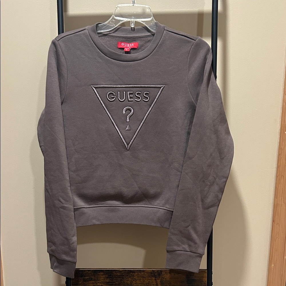 GUESS Gray Logo Crewneck Sweater